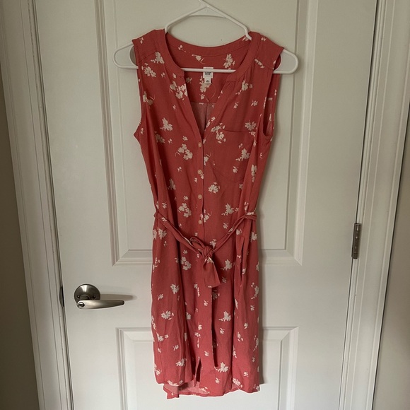 Pink Floral Gap Button Down Dress - Picture 2 of 5